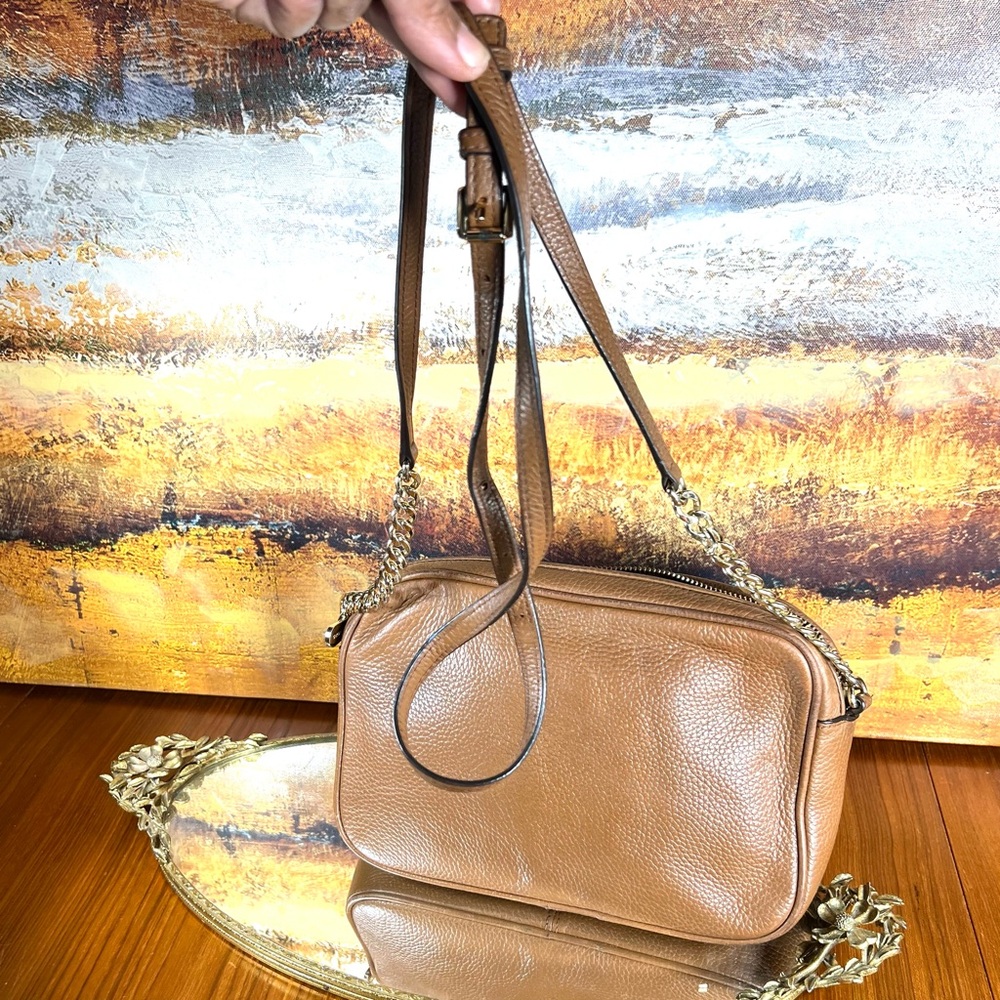 Michael Kors Jet Set Camera Crossbody Bag Brown Great Condition - Picture 9 of 13